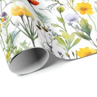 Wildflower Meadow Botanical Garden Blooms Cottage Wrapping Paper