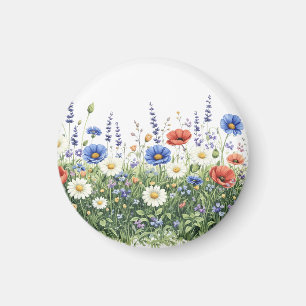 Wildflower meadow botanical garden flowers magnet