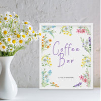 Wildflower Meadow Bridal Shower Coffee Bar Sign