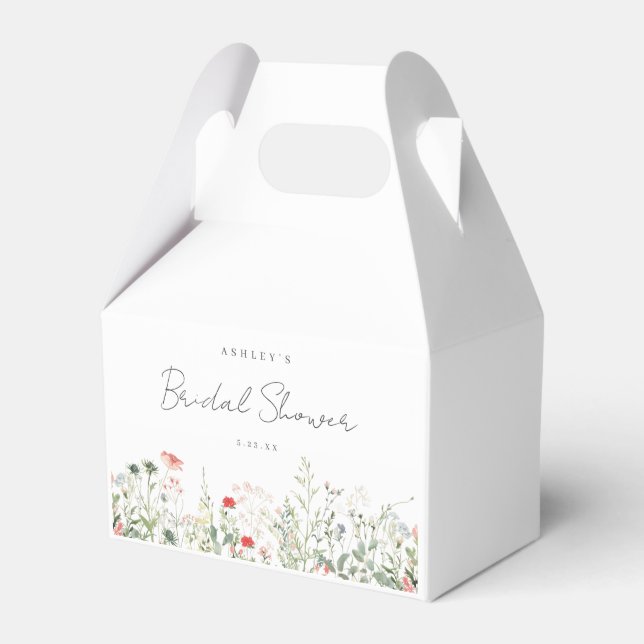 Wildflower Meadow Bridal Shower Favour Box (Front Side)