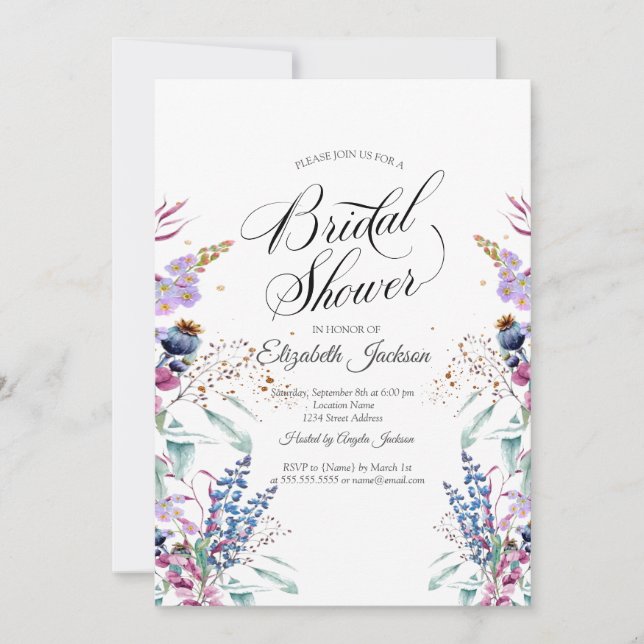 Wildflower Meadow Bridal Shower  Invitation (Front)