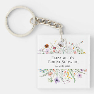 Wildflower Meadow Bridal Shower Key Ring