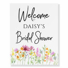 Wildflower Meadow Bridal Shower Welcome Easel