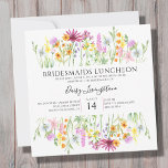 Wildflower Meadow Bridesmaids Luncheon Invitation<br><div class="desc">Wildflower Bridesmaids Luncheon invitation. This pretty watercolor wildflower design has delicate meadow flowers in pink orange and yellow. Feminine trendy template brunch with the bride invite with elegant typography. Please browse my store and the Wildflower Meadow collection for alternative styles and matching items.</div>