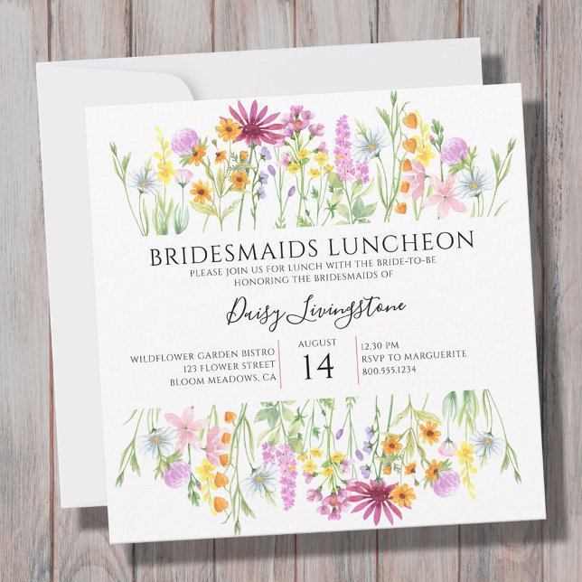 Wildflower Meadow Bridesmaids Luncheon Invitation (Creator Uploaded)
