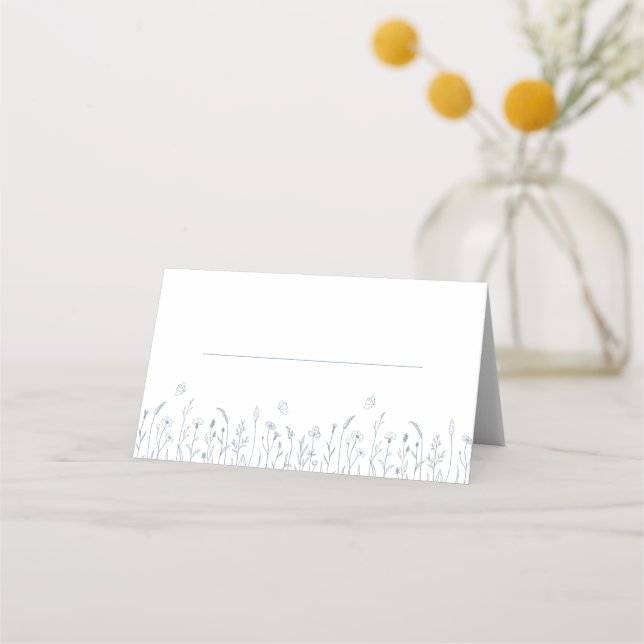 Wildflower Meadow Butterflies Wedding Place Card (Front)