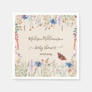 Wildflower Meadow Butterfly Baby Shower  Napkin