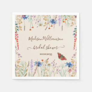 Wildflower Meadow Butterfly Bridal Shower  Napkin