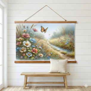 Wildflower Meadow Butterfly Garden Hanging Tapestry