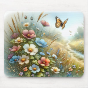 Wildflower Meadow Butterfly Garden Mouse Mat