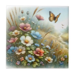Wildflower Meadow Butterfly Garden Tile