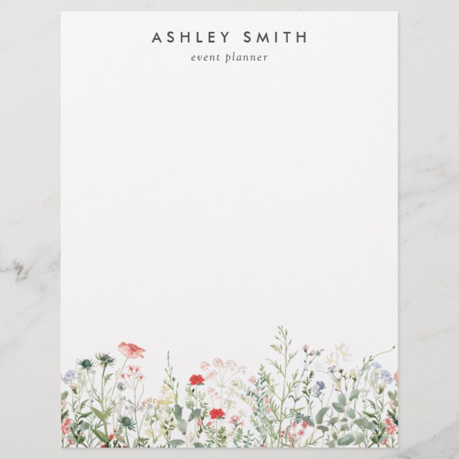 Wildflower Meadow Custom Letterhead (Front)
