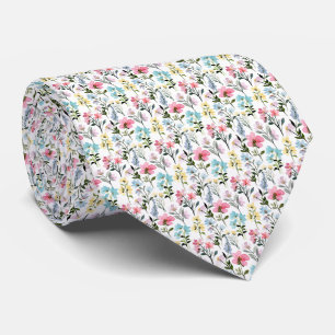 Wildflower Meadow Delicate Floral Botanical Tie