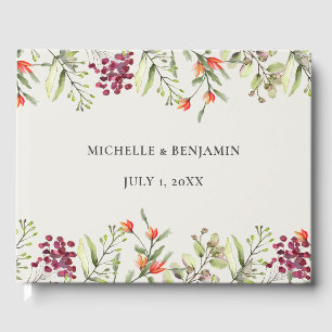 Wildflower Meadow Ecru Wedding Guest Book