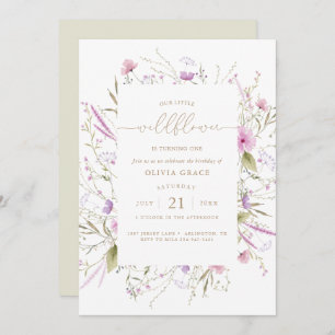 Wildflower Meadow First Birthday Invitation