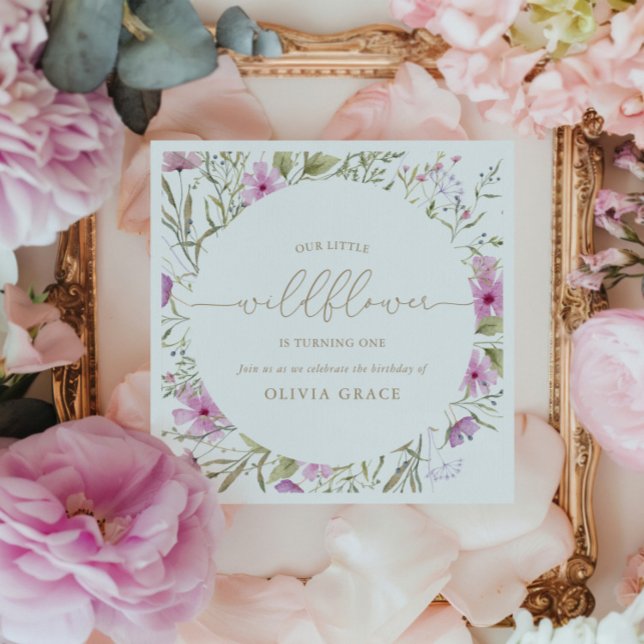 Wildflower Meadow | First Birthday Party Napkin (Creator Uploaded)