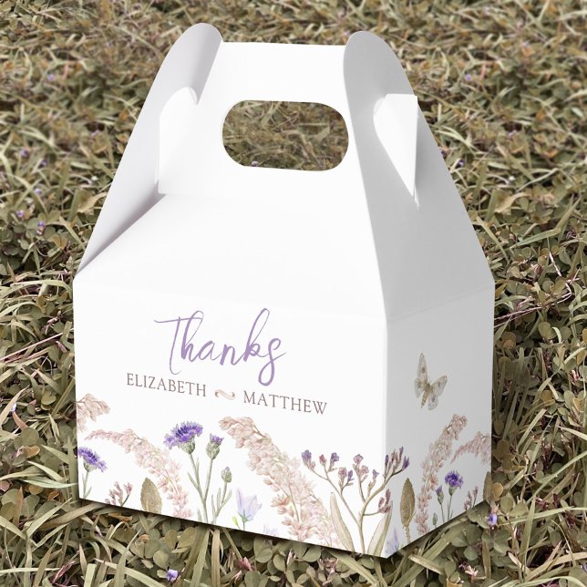 Wildflower meadow floral watercolor fall wedding  favour box (Creator Uploaded)