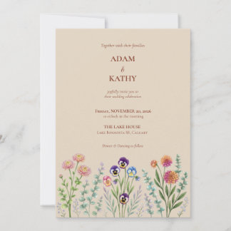 Wildflower Meadow Floral Wedding Invitation