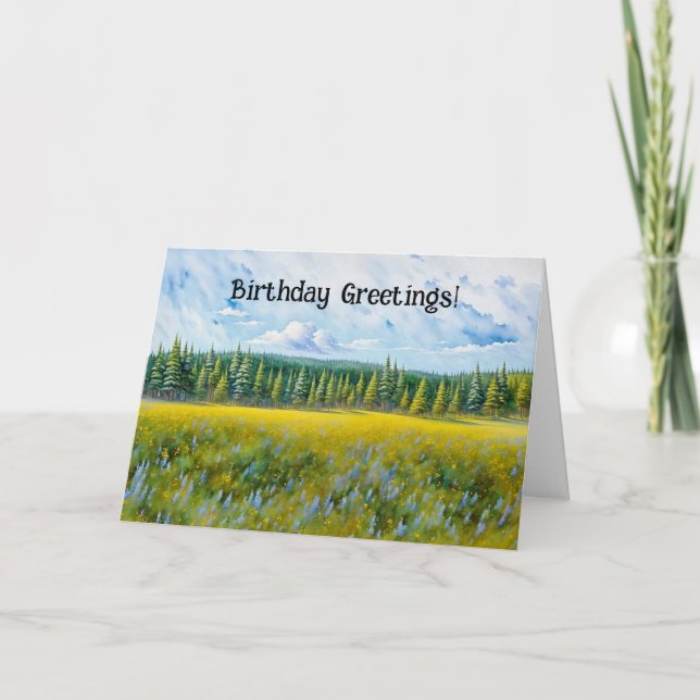 Wildflower Meadow Flower Nature Birthday Card (Front)