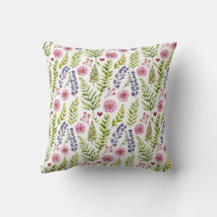 Wildflower Meadow Flowers & Hearts Botanical Cushion