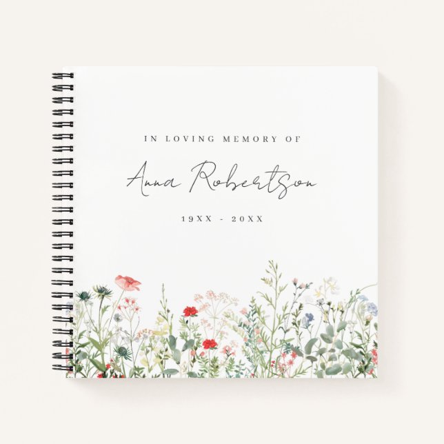 Wildflower Meadow Funeral Guest Book (Front)