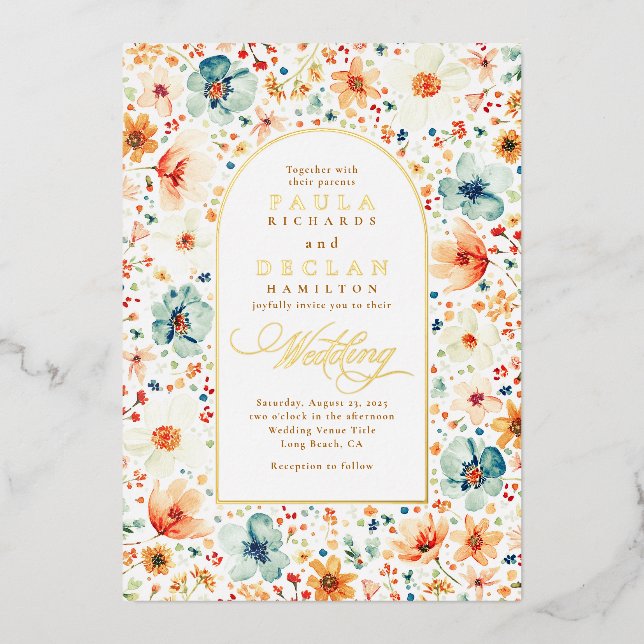 Wildflower Meadow Garden Floral Boho Fall Wedding (Front)