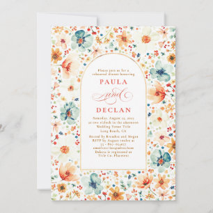 Wildflower Meadow Garden Floral Rehearsal Dinner Invitation