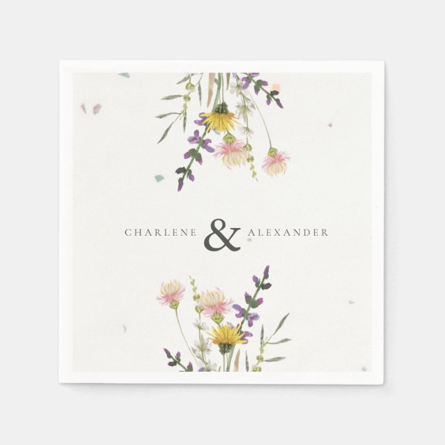 Wildflower Meadow Garden Wedding Napkin (Front)