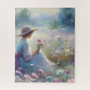 Wildflower Meadow Girl Jigsaw Puzzle