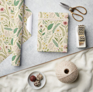 Wildflower Meadow Hand-Drawn Botanical Art Wrapping Paper