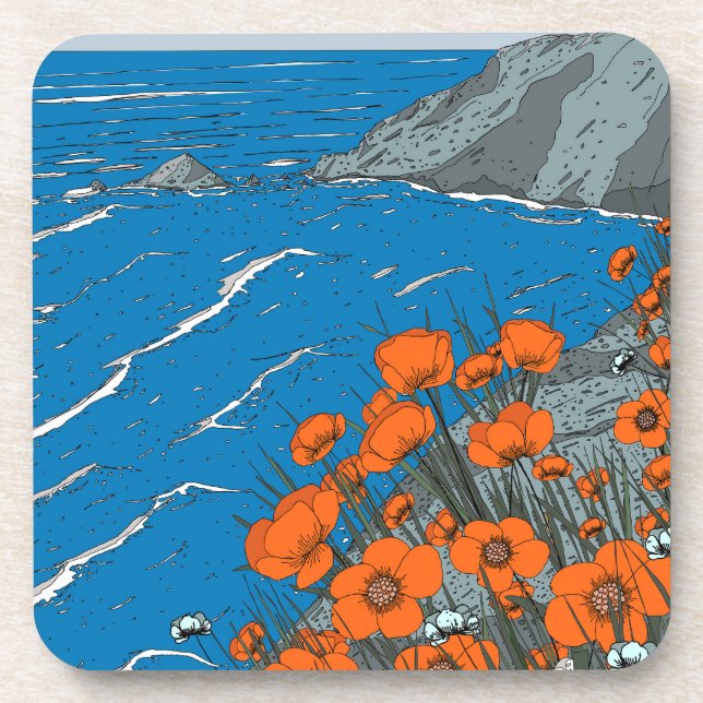 Wildflower Meadow Landscape  Coaster (Front)