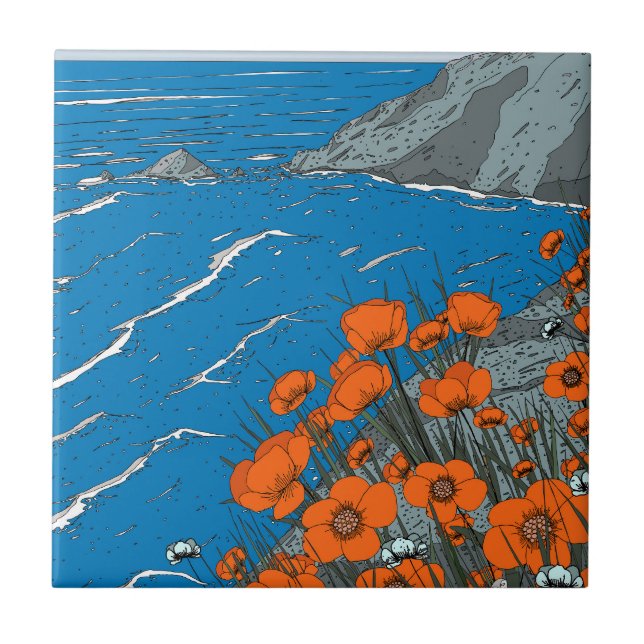 Wildflower Meadow Landscape  Tile (Front)