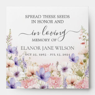 Wildflower Meadow Memorial Funeral Seed Packet Envelope