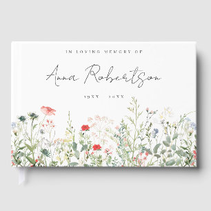 Wildflower Meadow Memorial Service Funeral Guest Book