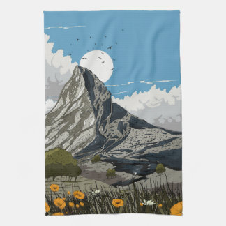 Wildflower Meadow Mountain Tea Towel