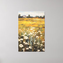 Wildflower Meadow Oil Painting on Canvas