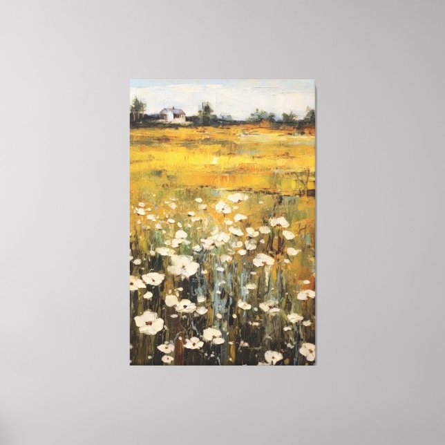 Wildflower Meadow Oil Painting on Canvas (Front)