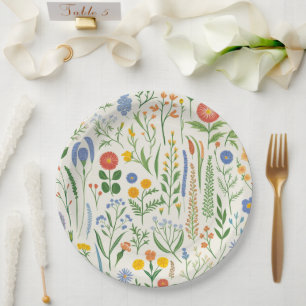 Wildflower meadow Paper Plate