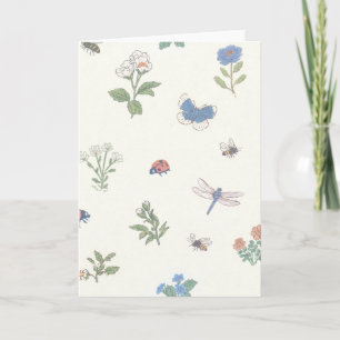 Wildflower Meadow Pattern Botanical Garden Floral  Card