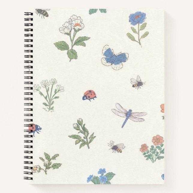 Wildflower Meadow Pattern Botanical Garden Floral  Notebook (Front)