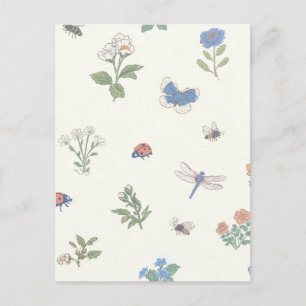 Wildflower Meadow Pattern Botanical Garden Floral Postcard