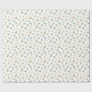 Wildflower Meadow Pattern Botanical Garden Floral Wrapping Paper