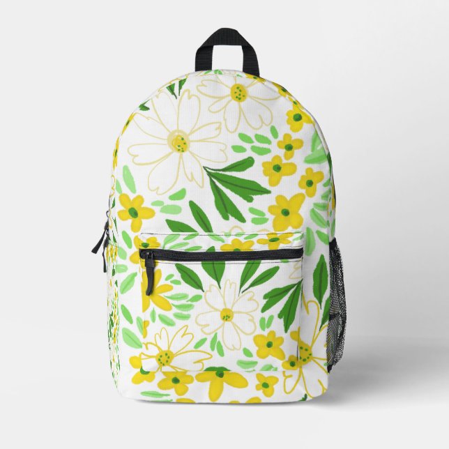 Wildflower Meadow pattern Printed Backpack (Front)