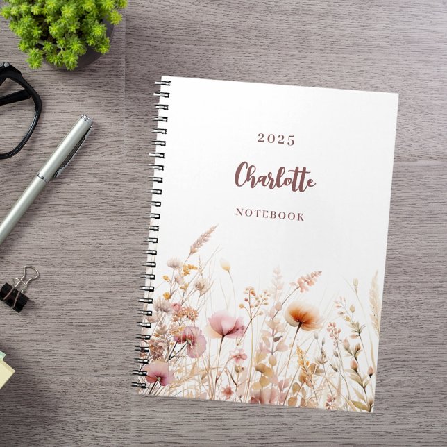 Wildflower meadow pink beige notebook (Creator Uploaded)