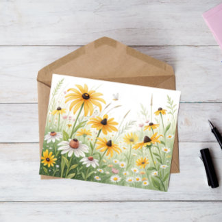 Wildflower Meadow Postcard – Yellow & White 