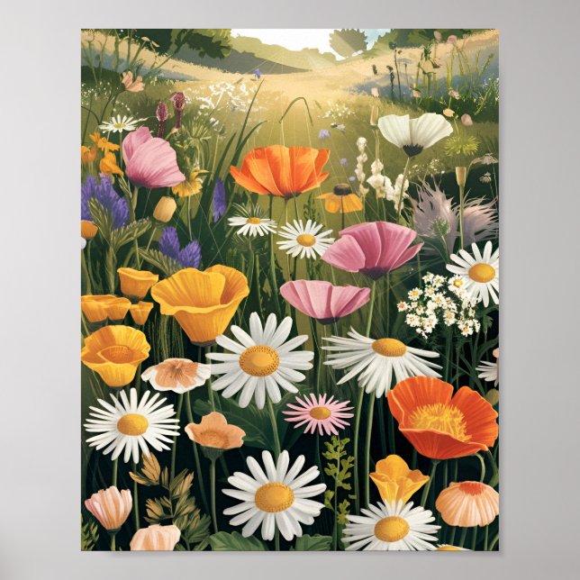 Wildflower Meadow Poster – Colourful Botanical  (Front)