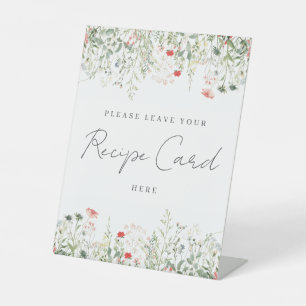 Wildflower Meadow Recipe Card Pedestal Sign