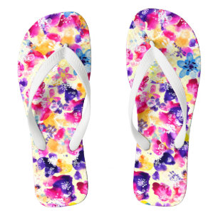 Wildflower Meadow Shabby Flowers Flip Flops
