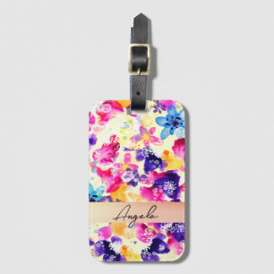 Wildflower Meadow Shabby Flowers Luggage Tag