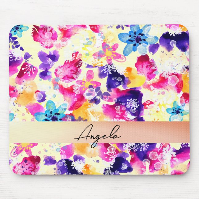 Wildflower Meadow Shabby Flowers Mouse Mat (Front)